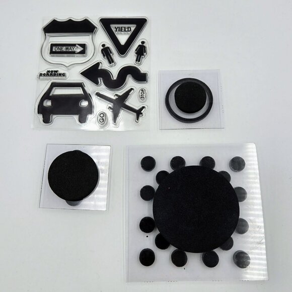 Stamp Lot Clear Stamps Travel Rubber Heidi Swapp Foam Stamps Dots Crafts Scrapbo - Picture 2 of 16